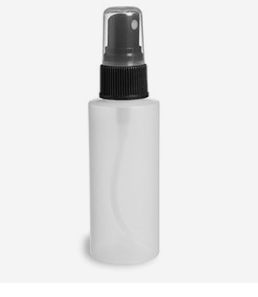 1 oz. Natural HDPE Plastic Cylinder Bottle with Sprayers
